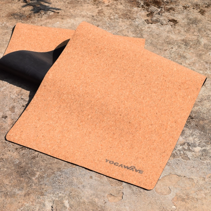 Cork surface and rubber base  plain mat